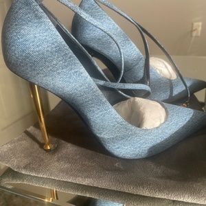 Tom Fords Lock Heels Blue Jean